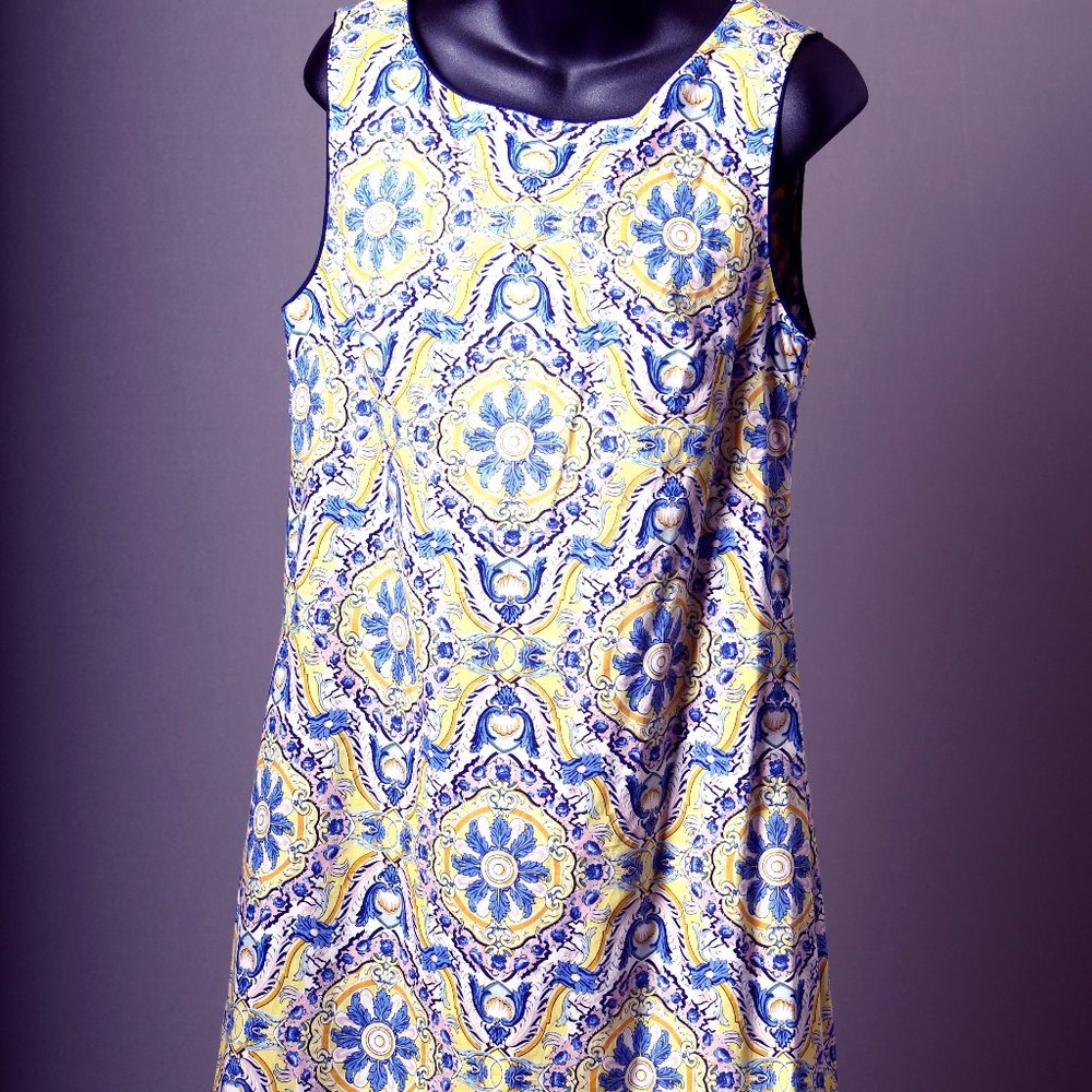 Navy & Yellow Floral Betsy Johnson Dress